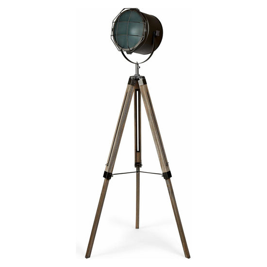 153cm Nautical Tripod Floor Lamp w Matte Grey Lamp Head Searchlight Spot Light