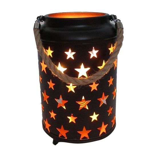 20cm Starry LED Lantern Light with Rope Handle Star Bedside Table Desk Lamp