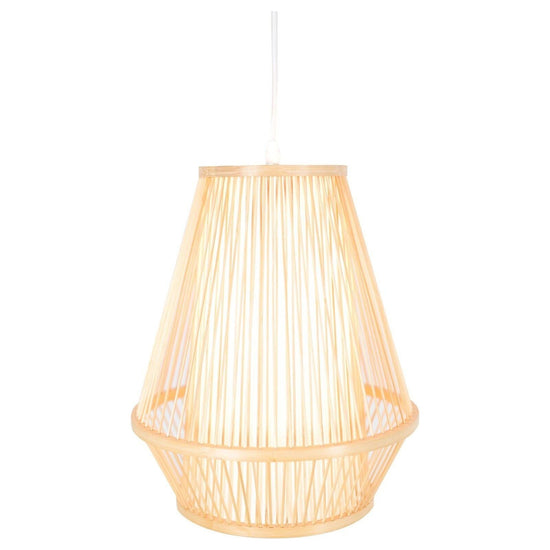 Natural Woven Bamboo Empire Pendant Lamp Hanging Light Bell Shade Boho Tropical