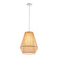 Natural Woven Bamboo Empire Pendant Lamp Hanging Light Bell Shade Boho Tropical