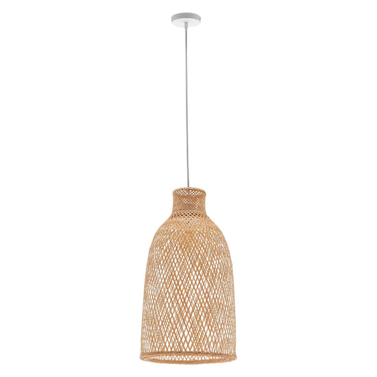 Natural Woven Bamboo Cone Pendant Lamp Hanging Light Bell Shade Boho Tropical