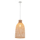 Natural Woven Bamboo Cone Pendant Lamp Hanging Light Bell Shade Boho Tropical