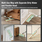 Premium Microfiber Flat Mop Bucket Set w/ Clean & Dirty Water Separation 360 Degree - Light Green