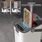 Premium Microfiber Flat Mop Bucket Set w/ Clean & Dirty Water Separation 360 Degree - White
