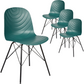 Set of 4 Modern Republica Dining Chair Office Furniture Seat Scandi Dark Green