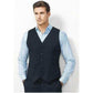 Mens Peaked Vest Waistcoat w/ Knitted Back Suit Formal Wedding Dress Up - Navy - 107