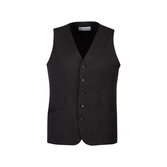 Mens Bamboo Blend Longline Vest Waistcoat w/ Stretch Business Forrnal Dress - Charcoal - 102