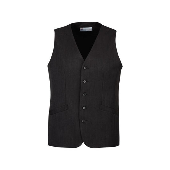 Mens Bamboo Blend Longline Vest Waistcoat w/ Stretch Business Forrnal Dress - Charcoal - 102