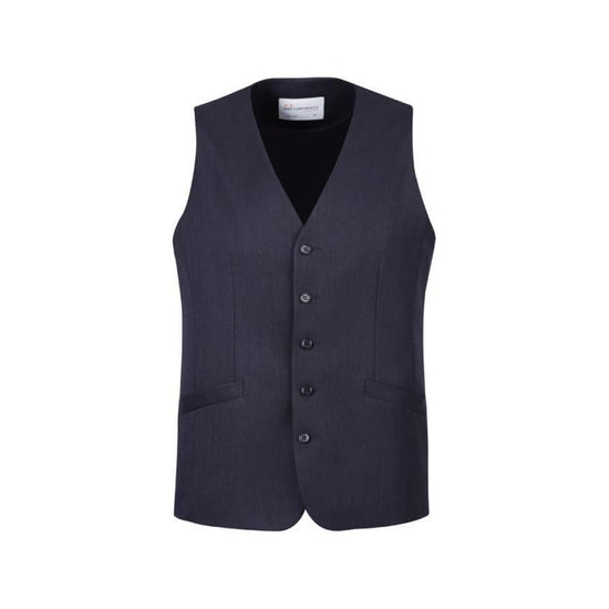 Mens Bamboo Blend Longline Vest Waistcoat w/ Stretch Business Forrnal Dress - Navy - 102