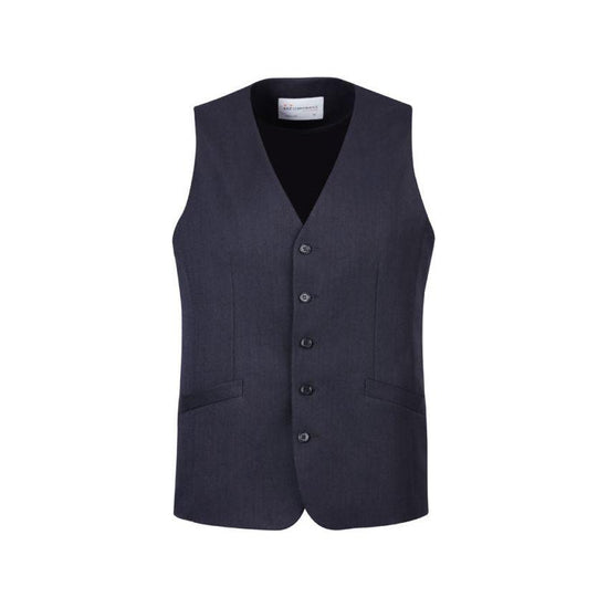 Mens Bamboo Blend Longline Vest Waistcoat w/ Stretch Business Forrnal Dress - Navy - 102