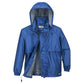 HUSKI STRATUS RAIN JACKET Waterproof Workwear Concealed Hood Windproof Packable - Cobalt - L