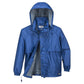 HUSKI STRATUS RAIN JACKET Waterproof Workwear Concealed Hood Windproof Packable - Cobalt - S