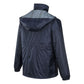 HUSKI STRATUS RAIN JACKET Waterproof Workwear Concealed Hood Windproof Packable - Navy Blue - M