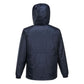 HUSKI STRATUS RAIN JACKET Waterproof Workwear Concealed Hood Windproof Packable - Navy Blue - M