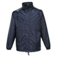 HUSKI STRATUS RAIN JACKET Waterproof Workwear Concealed Hood Windproof Packable - Navy Blue - 3XL
