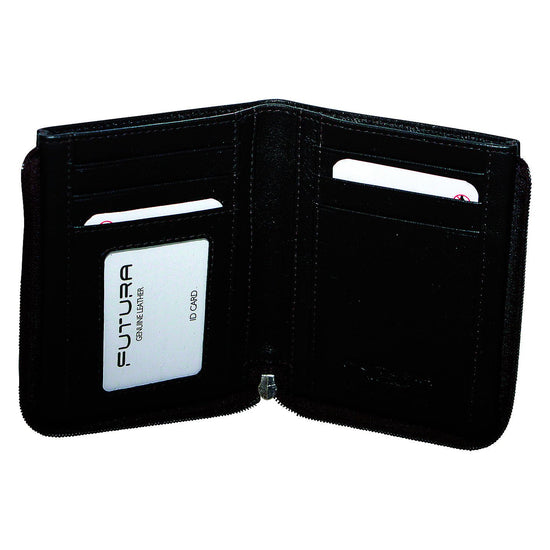 Futura RFID Leather Zip Around Wallet - Black