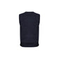 Mens Wool Blend V Neck Vest Sleeveless Double Knit  - Navy - X-Small