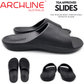 Archline Rebound Orthotic Slides Flip Flop Thongs Slip On Arch Support - Black - Euro 36