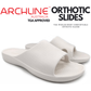 Archline Rebound Orthotic Slides Flip Flop Thongs Slip On Arch Support - White - Euro 36