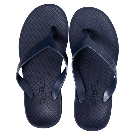 ARCHLINE Flip Flops Orthotic Thongs Arch Support Shoes Footwear - Navy - EUR 36