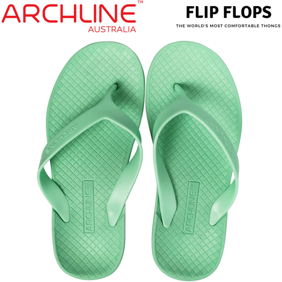 ARCHLINE Orthotic Thongs Arch Support Shoes Footwear Flip Flops - Dew Green - EUR 35