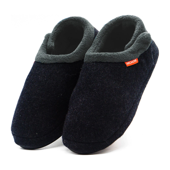 ARCHLINE Orthotic Slippers CLOSED Arch Scuffs Orthopedic Moccasins Shoes - Charcoal Marle - EUR 35