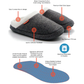 ARCHLINE Orthotic Slippers Slip On Arch Scuffs Orthopedic Moccasins - Grey Marle - EUR 40