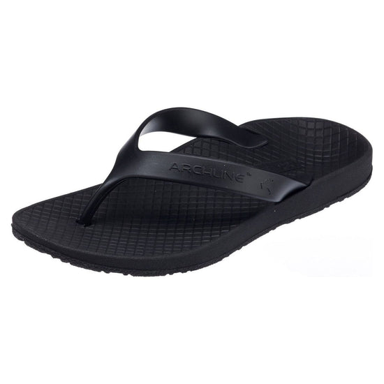 ARCHLINE Orthotic Thongs Arch Support Shoes Footwear Flip Flops Orthopedic - Black/Black - EUR 39