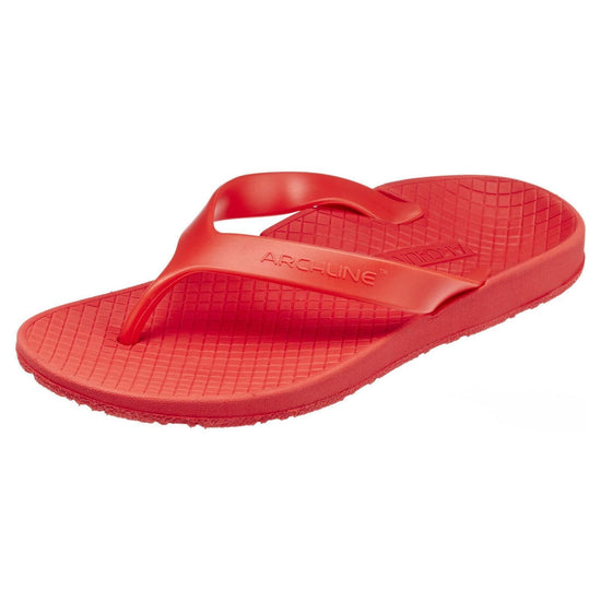 ARCHLINE Orthotic Thongs Arch Support Shoes Footwear Flip Flops Orthopedic - Red/Red - EUR 45