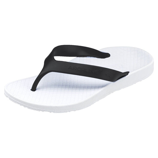 ARCHLINE Orthotic Thongs Arch Support Shoes Footwear Flip Flops Orthopedic - White/Black - EUR 34