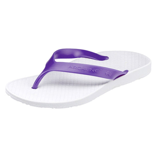 ARCHLINE Orthotic Thongs Arch Support Shoes Footwear Flip Flops Orthopedic - White/Fuchsia - EUR 35