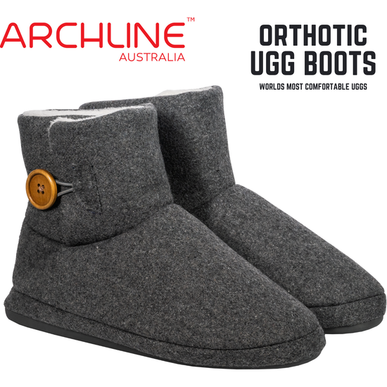 Archline Orthotic UGG Boots Slippers Arch Support Warm Orthopedic Shoes - Grey - EUR 36 (Women&