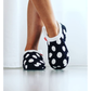 ARCHLINE Orthotic Slippers CLOSED Arch Scuffs Pain Moccasins Relief - Black/White Polka Dots - EUR 42 (Womens 11 US)