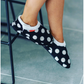 ARCHLINE Orthotic Slippers CLOSED Arch Scuffs Pain Moccasins Relief - Black/White Polka Dots - EUR 43 (Womens 12 US)