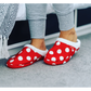 ARCHLINE Orthotic Slippers Slip On Scuffs Pain Relief Moccasins - Red Polka Dot - EUR 37 (Womens US 6)