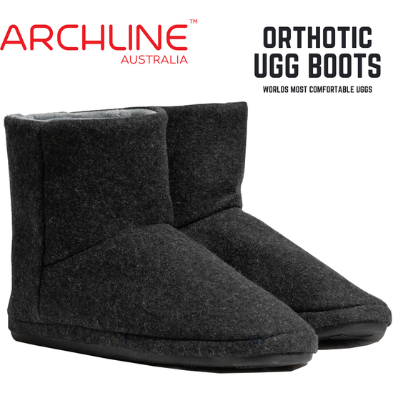 Archline Orthotic UGG Boots Slippers Arch Support Warm Orthopedic Shoes - Black - EUR 40 (Mens US 7)