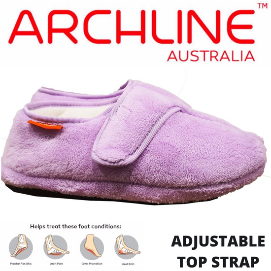 ARCHLINE Orthotic Plus Slippers Closed Scuffs Pain Relief Moccasins - Lilac - EU 37