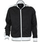 Identitee Mens Varsity Track Top Jacket Tracksuit Warm Winter Jumper Long Sleeve - Black/White - 3XL