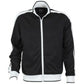 Identitee Mens Varsity Track Top Jacket Tracksuit Warm Winter Jumper Long Sleeve - Black/White - XL