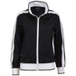 Identitee Ladies Track Top Jacket Tracksuit Warm Winter Full Zip Varsity Jumper - Black/White - L (14-16)