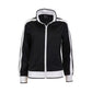 Identitee Ladies Track Top Jacket Tracksuit Warm Winter Full Zip Varsity Jumper - Black/White - L (14-16)