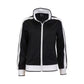 Identitee Ladies Track Top Jacket Tracksuit Warm Winter Full Zip Varsity Jumper - Black/White - S (6-8)