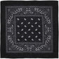 BANDANA Paisley 100% COTTON Head Wrap Durag Bandanna Summer Biker Scarf Mask - Black