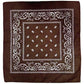 BANDANA Paisley 100% COTTON Head Wrap Durag Bandanna Summer Biker Scarf Mask - Brown