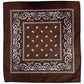 BANDANA Paisley 100% COTTON Head Wrap Durag Bandanna Summer Biker Scarf Mask - Brown