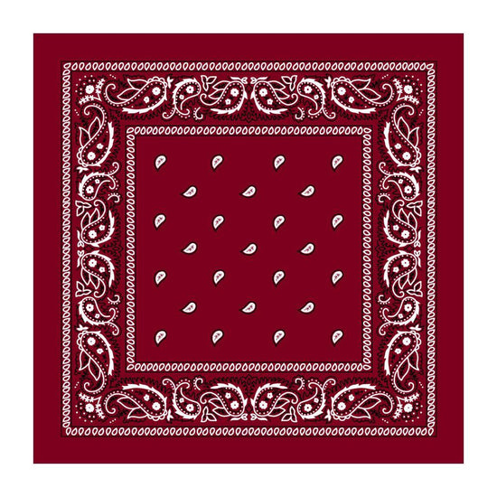 BANDANA Paisley 100% COTTON Head Wrap Durag Bandanna Summer Biker Scarf Mask - Burgundy