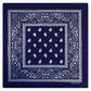 BANDANA Paisley 100% COTTON Head Wrap Durag Bandanna Summer Biker Scarf Mask - Navy Blue