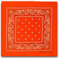 BANDANA Paisley 100% COTTON Head Wrap Durag Bandanna Summer Biker Scarf Mask - Orange