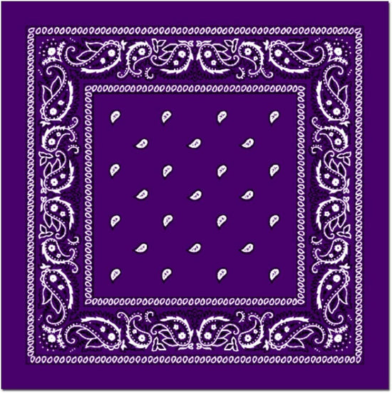 BANDANA Paisley 100% COTTON Head Wrap Durag Bandanna Summer Biker Scarf Mask - Purple