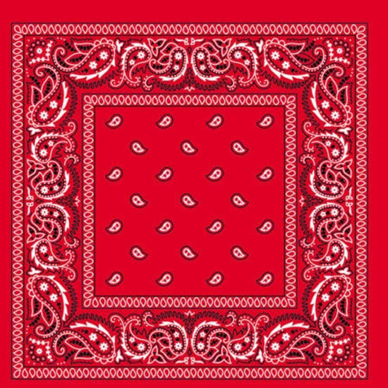 BANDANA Paisley 100% COTTON Head Wrap Durag Bandanna Summer Biker Scarf Mask - Red